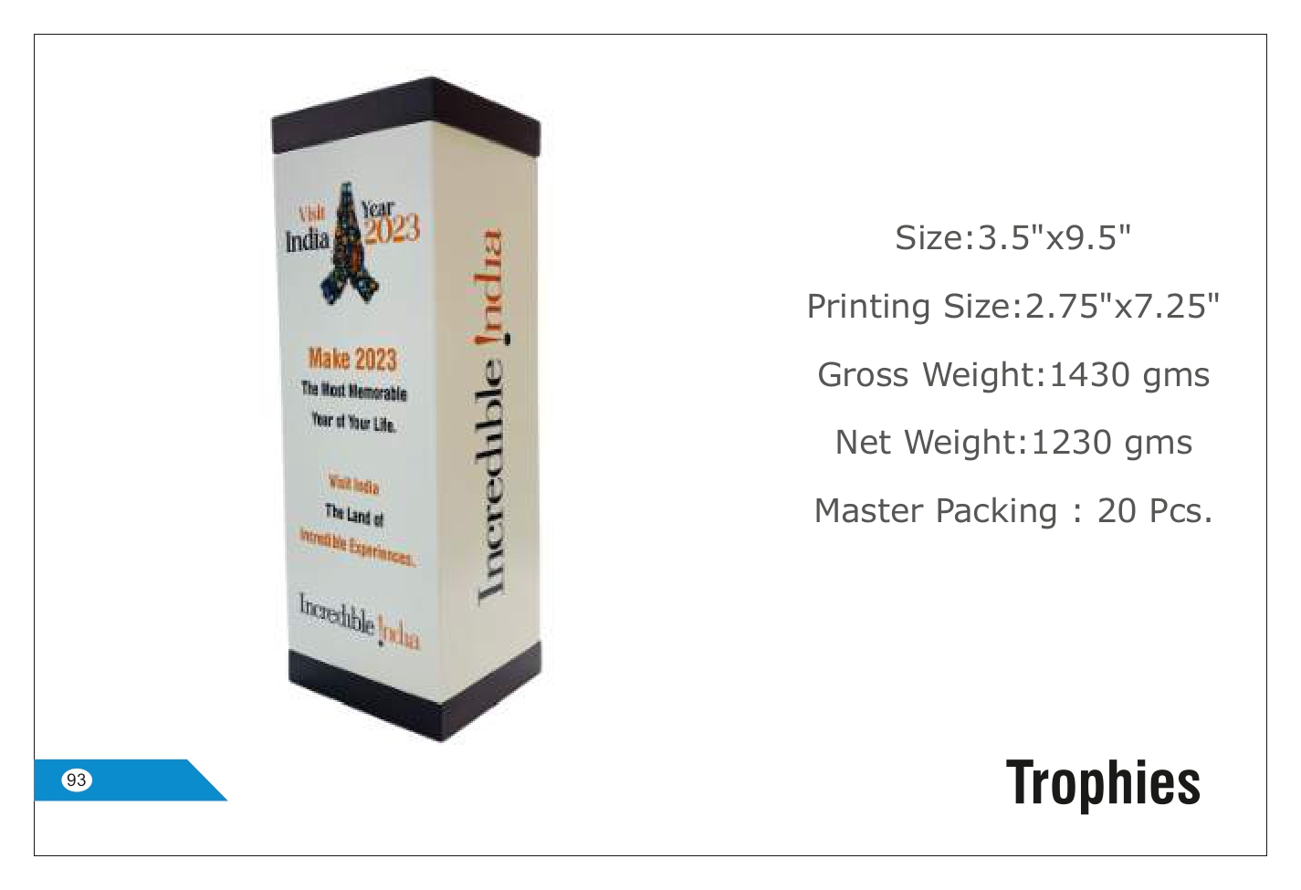 Deluxe Trophy with Customizable Design