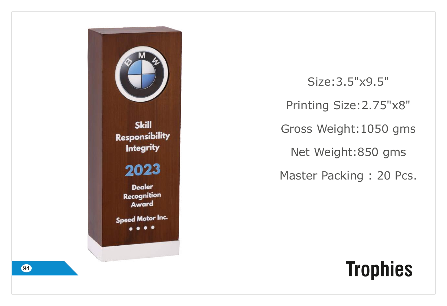 Elite Trophy with Customizable Design