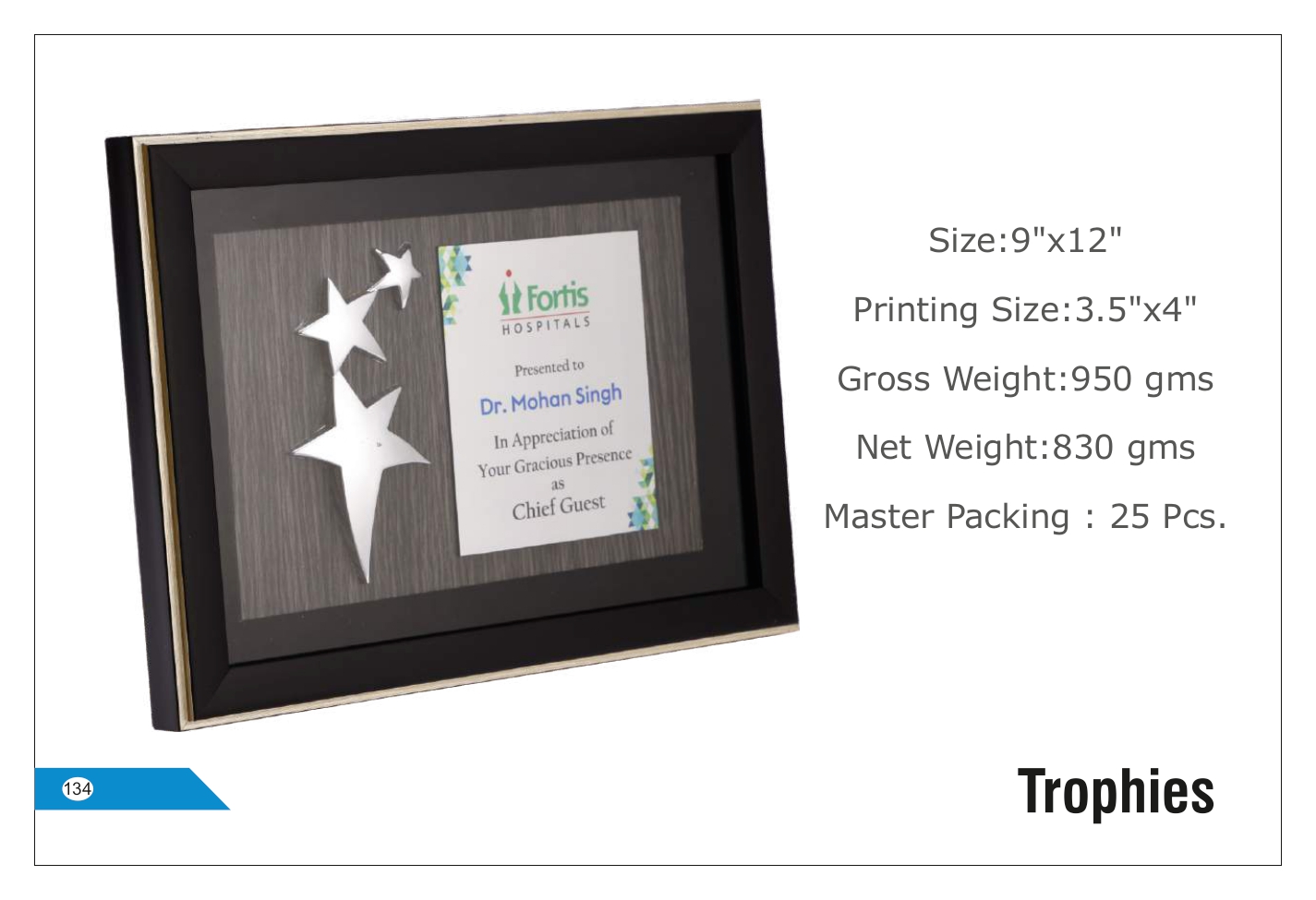 Rectangular Recognition Trophy - Customizable Printing