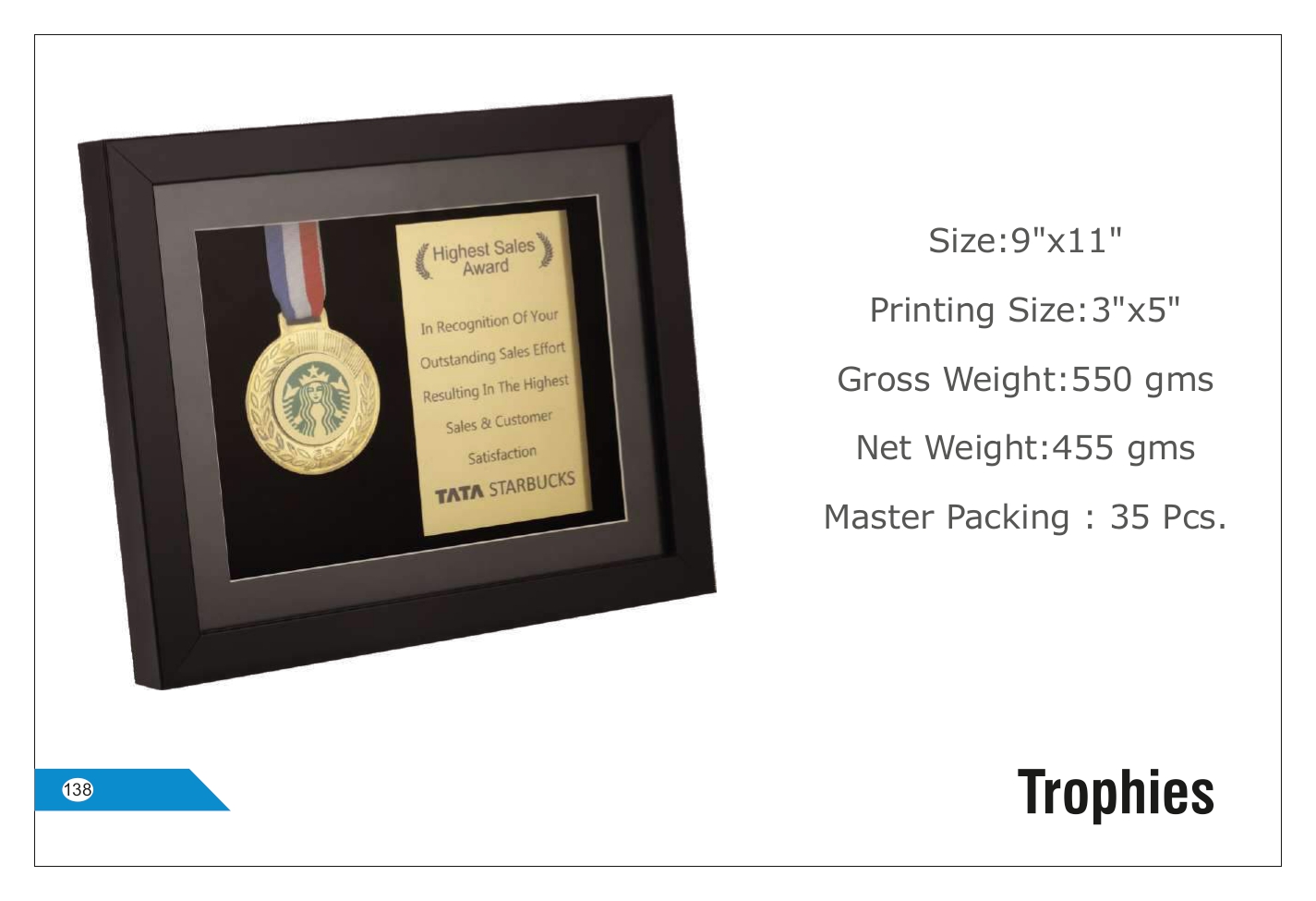 Rectangular Recognition Trophy - Customizable Printing