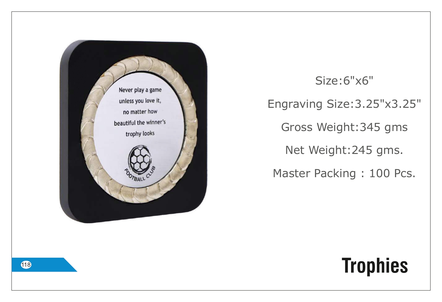 Square Recognition Trophy - Personalized Engraving